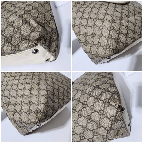 Authentic GUCCI GG Plus Monogram Small Vertical Tote Bag Off White/Beige - Picture 14 of 15